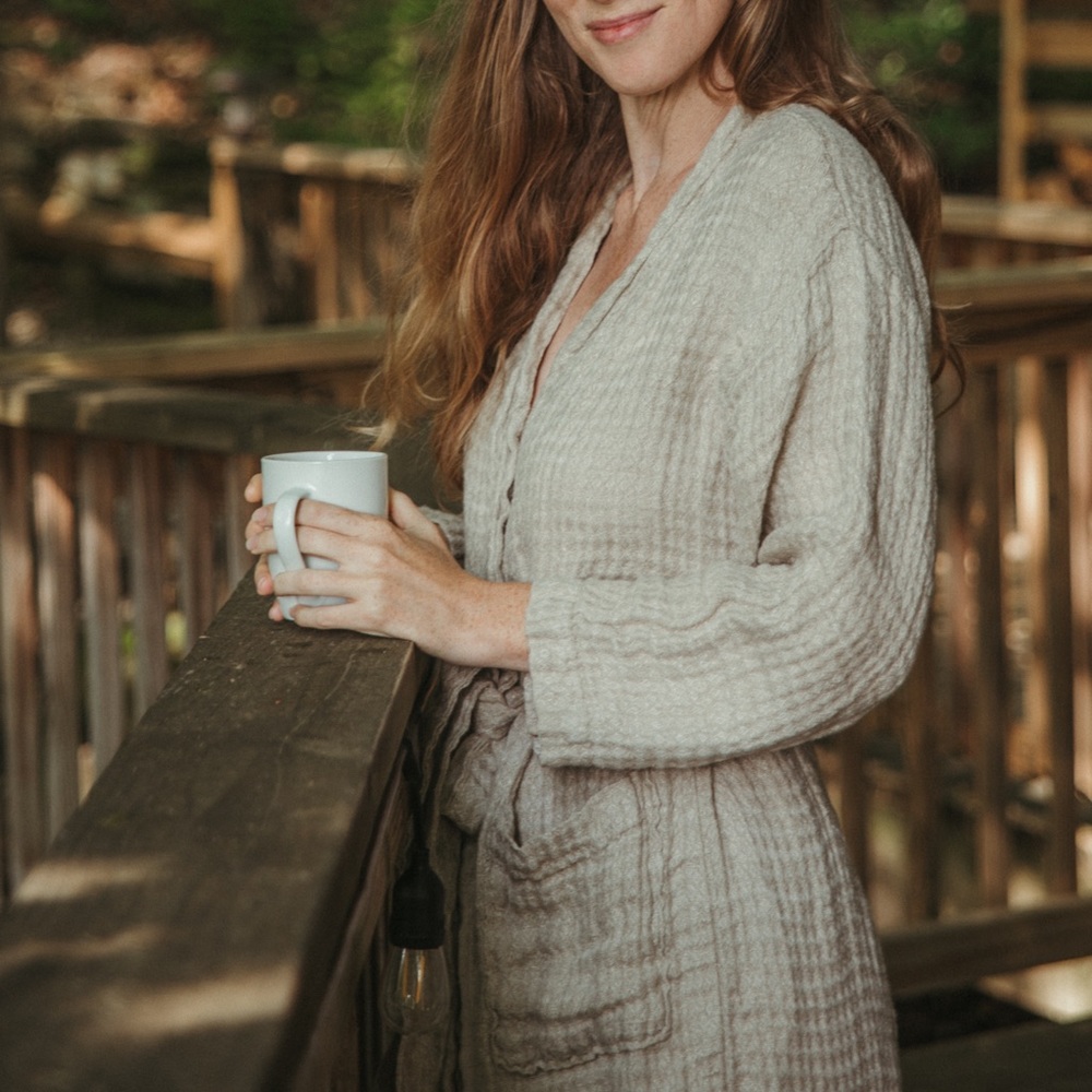 Linen Waffle Robe